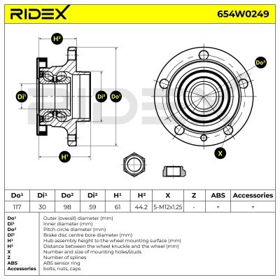 Łożysko Koła RIDEX 654W0249 654W0249 - foto 5
