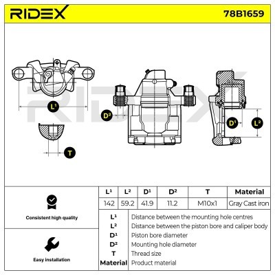 Zacisk Hamulcowy RIDEX 78B1659 78B1659 - foto 6
