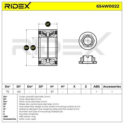 Łożysko Koła RIDEX 654W0022 654W0022 - foto 4
