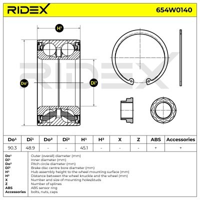 Łożysko Koła RIDEX 654W0140 654W0140 - foto 5