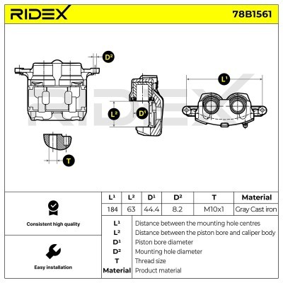 Zacisk Hamulcowy RIDEX 78B1561 78B1561 - foto 6