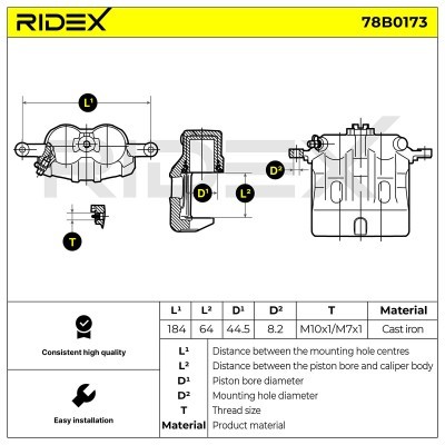 Zacisk Hamulcowy RIDEX 78B0173 78B0173 - foto 3