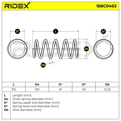 Sprężyna Zawieszenia RIDEX 188C0463 188C0463 - foto 5