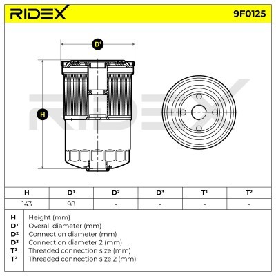 Filtr Paliwa RIDEX 9F0125 9F0125 - foto 5
