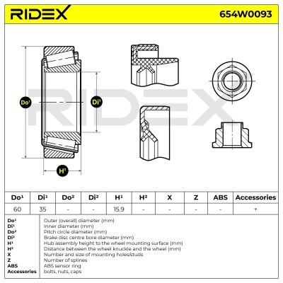 Łożysko Koła RIDEX 654W0093 654W0093 - foto 2