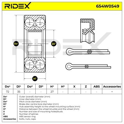 Łożysko Koła RIDEX 654W0549 654W0549 - foto 3
