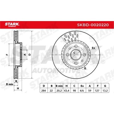 Tarcza hamulcowa Stark SKBD-0020220 SKBD-0020220 - foto 3