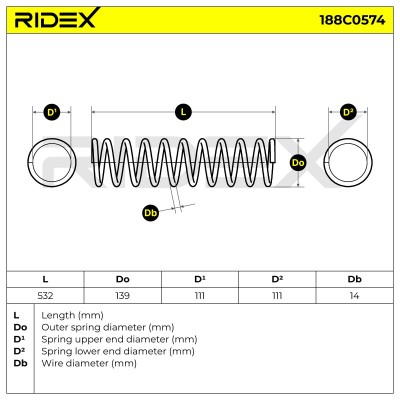 Sprężyna Zawieszenia RIDEX 188C0574 188C0574 - foto 5