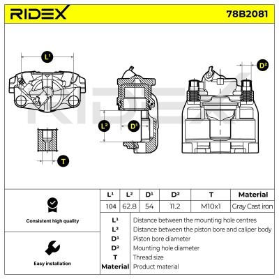 Zacisk Hamulcowy RIDEX 78B2081 78B2081 - foto 5
