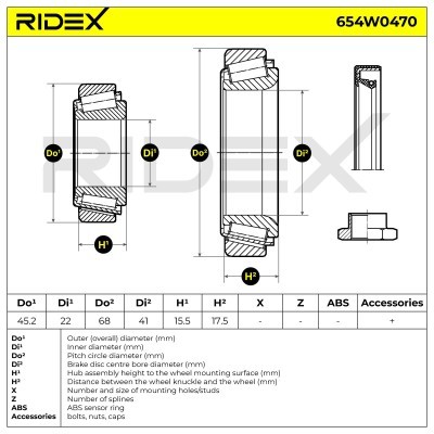Łożysko Koła RIDEX 654W0470 654W0470 - foto 3