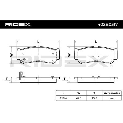Klocki hamulcowe RIDEX 402B0315 402B0315 - foto 7