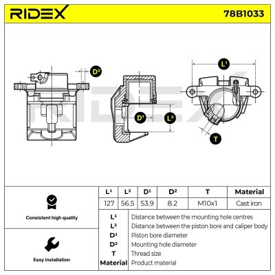 Zacisk Hamulcowy RIDEX 78B1033 78B1033 - foto 5