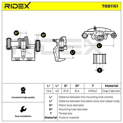 Zacisk Hamulcowy RIDEX 78B1161 78B1161 - foto 7