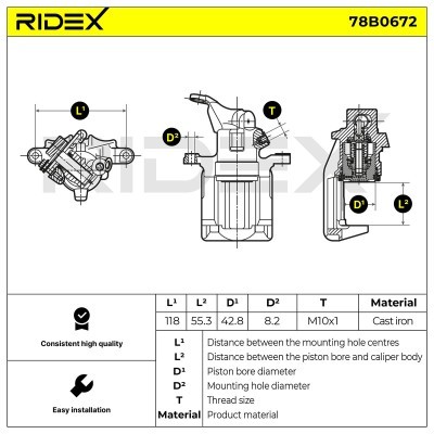 Zacisk Hamulcowy RIDEX 78B0672 78B0672 - foto 6