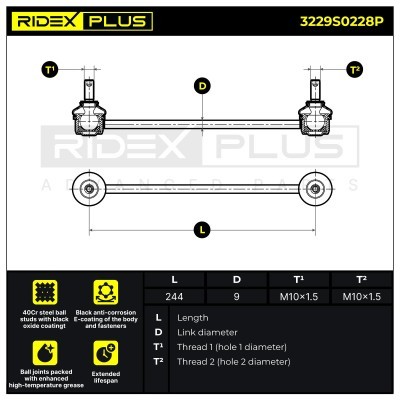 Łącznik Stabilizatora RIDEX 3229S0228P 3229S0228P - foto 8