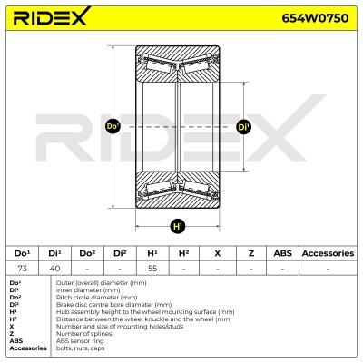 Łożysko Koła RIDEX 654W0750 654W0750 - foto 6
