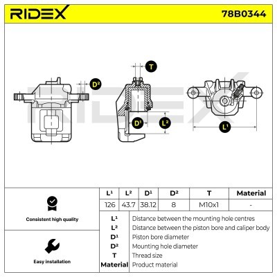 Zacisk Hamulcowy RIDEX 78B0344 78B0344 - foto 6