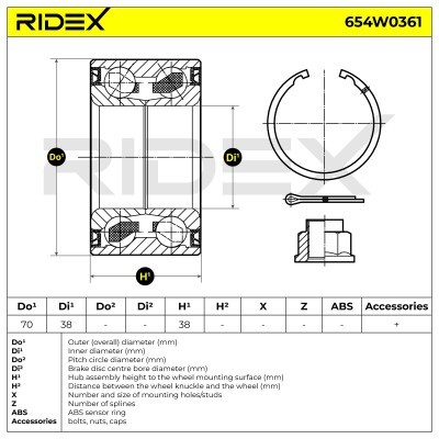 Łożysko Koła RIDEX 654W0361 654W0361 - foto 3
