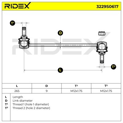 Łącznik Stabilizatora RIDEX 3229S0617 3229S0617 - foto 6