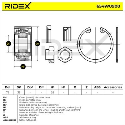 Łożysko Koła RIDEX 654W0900 654W0900 - foto 5