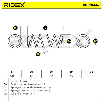 Sprężyna Zawieszenia RIDEX 188C0414 188C0414 - foto 5