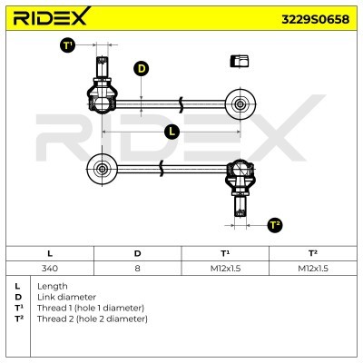 Łącznik Stabilizatora RIDEX 3229S0658 3229S0658 - foto 5
