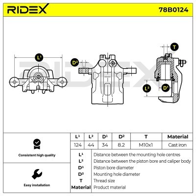 Zacisk Hamulcowy RIDEX 78B0124 78B0124 - foto 5