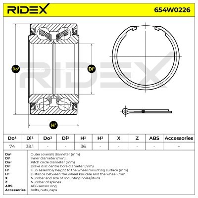 Łożysko Koła RIDEX 654W0226 654W0226 - foto 2