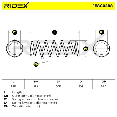 Sprężyna Zawieszenia RIDEX 188C0588 188C0588 - foto 6
