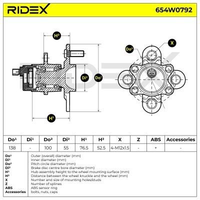 Łożysko Koła RIDEX 654W0792 654W0792 - foto 6