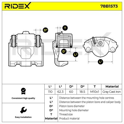 Zacisk Hamulcowy RIDEX 78B1573 78B1573 - foto 5