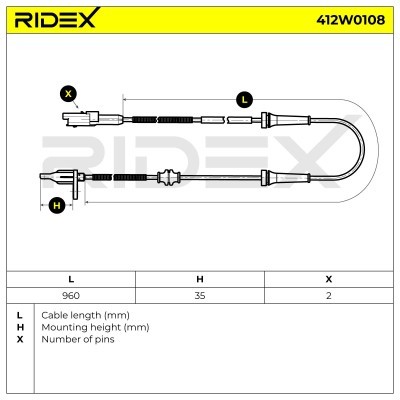 Czujnik ABS RIDEX 412W0108 412W0108 - foto 6