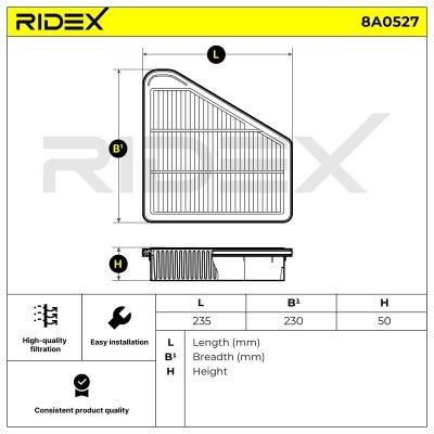Filtr Powietrza RIDEX 8A0527 8A0527 - foto 6