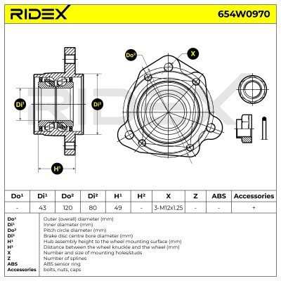 Łożysko Koła RIDEX 654W0970 654W0970 - foto 5