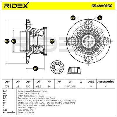 Łożysko Koła RIDEX 654W0160 654W0160 - foto 2