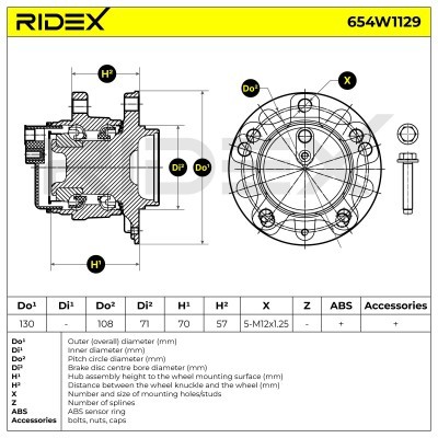 Łożysko Koła RIDEX 654W1129 654W1129 - foto 6