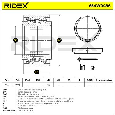 Łożysko Koła RIDEX 654W0496 654W0496 - foto 3