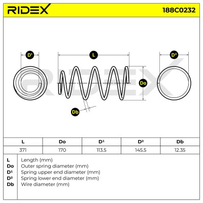 Sprężyna Zawieszenia RIDEX 188C0232 188C0232 - foto 5