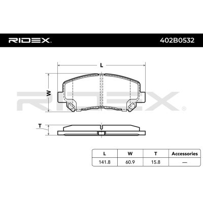 Klocki hamulcowe RIDEX 402B0532 402B0532 - foto 8
