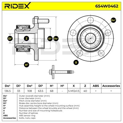 Łożysko Koła RIDEX 654W0462 654W0462 - foto 6