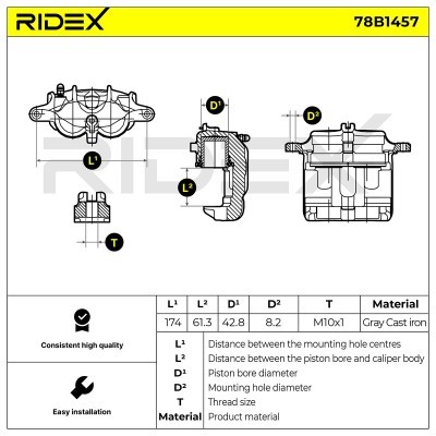 Zacisk Hamulcowy RIDEX 78B1457 78B1457 - foto 7