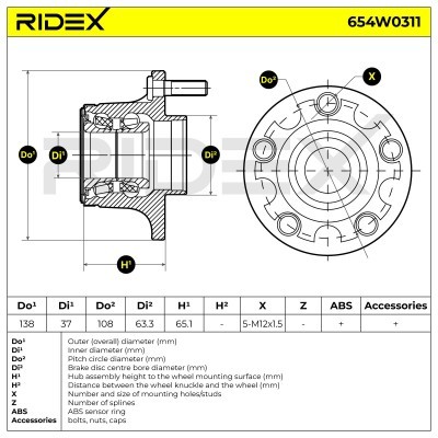 Łożysko Koła RIDEX 654W0311 654W0311 - foto 3