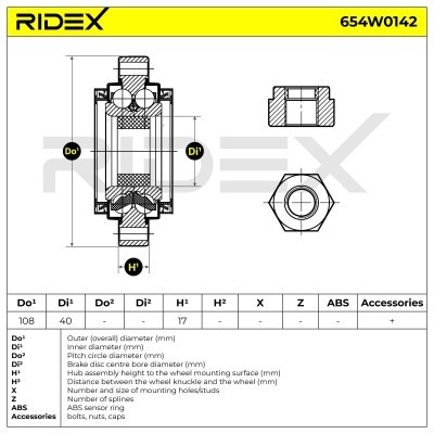 Łożysko Koła RIDEX 654W0142 654W0142 - foto 4