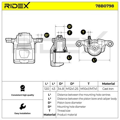 Zacisk Hamulcowy RIDEX 78B0798 78B0798 - foto 5