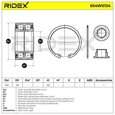 Łożysko Koła RIDEX 654W0134 654W0134 - foto 3