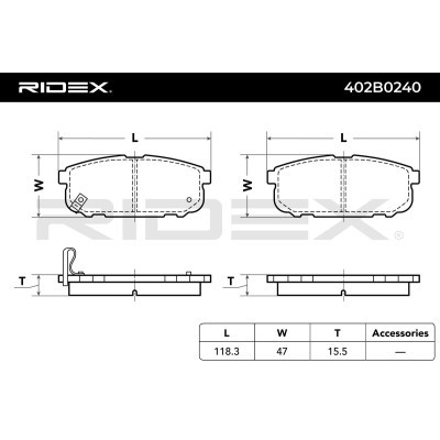 Klocki hamulcowe RIDEX 402B0240 402B0240 - foto 11