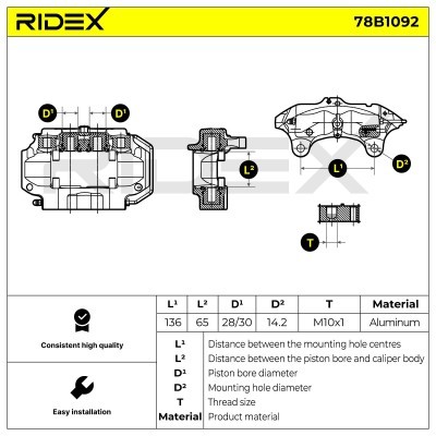 Zacisk Hamulcowy RIDEX 78B1092 78B1092 - foto 6