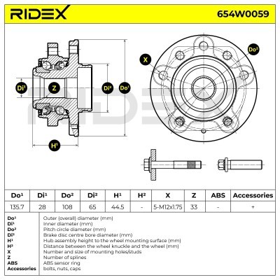 Łożysko Koła RIDEX 654W0059 654W0059 - foto 5
