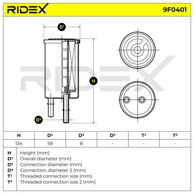 Filtr Paliwa RIDEX 9F0401 9F0401 - foto 6