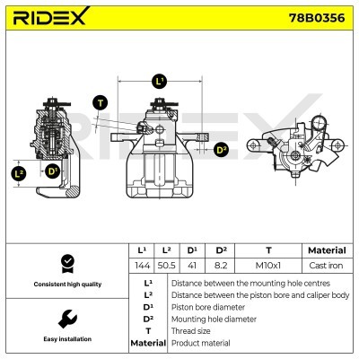 Zacisk Hamulcowy RIDEX 78B0356 78B0356 - foto 2